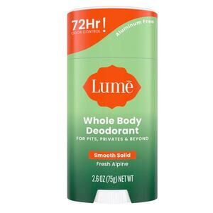 Lume Whole Body Women’s Deodorant - Smooth Solid Stick  Fresh Alpine -2.6oz, NEW
